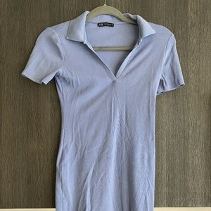 Baby Blue Ribbed Dress